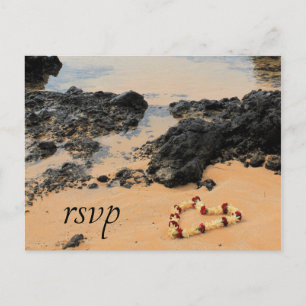 Invitation Carte Postale Maui Lei sur Secret Beach RSVP