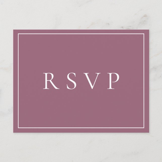 Invitation Carte Postale Mauve Floral Wedding RSVP Song Request (Devant)