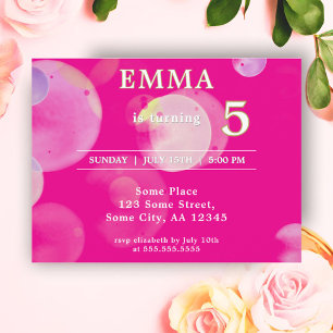 Invitation Carte Postale Mélange Bubbles Violet Anniversaire de enfant Fête