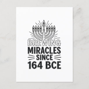 Invitation Carte Postale Merveilles de brassage depuis 164 avant JC Hanukka