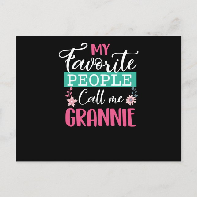 Invitation Carte Postale Mes Gens Favoris M'Appelent Grannie Grand-mère (Devant)