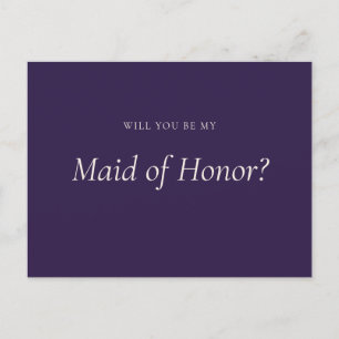 Invitation Carte Postale Midnight Purple Serez-vous ma témoin de mariage