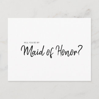 Invitation Carte Postale Minimaliste Simple Voudrez-vous être mon honneur d