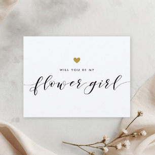 Invitation Carte Postale Modern Gold Hearts Seras-Tu Ma Demoiselle D'Honneu