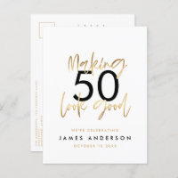 Moderne 50e anniversaire simple élégant script élé