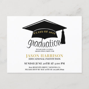 Invitation Carte Postale Moderne Simple Minimaliste 2022 Graduation Party