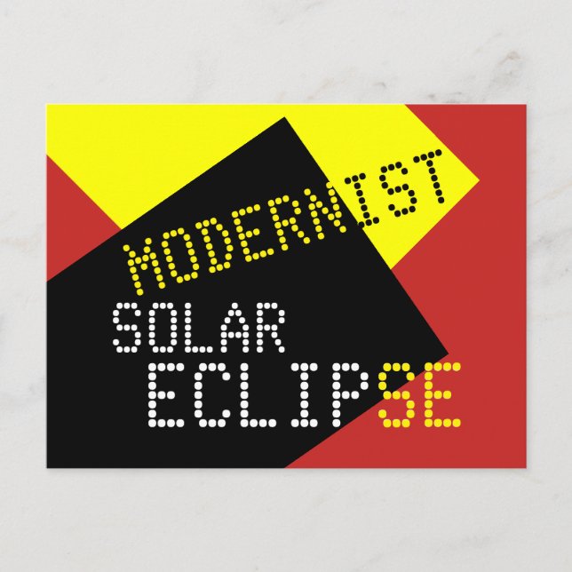 Invitation Carte Postale Modernist Solar Eclipse Funny personnalisable (Devant)