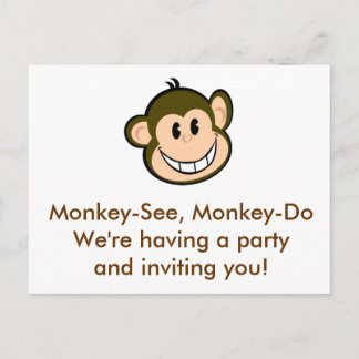 Invitation Carte Postale Monkey Party
