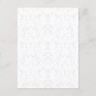 Invitation Carte Postale Motif Floral Monochrome - Art Élégant Et Sans Couc