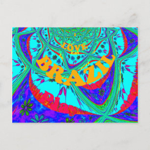 Invitation Carte Postale Motif floral vibrant : Hommage brésilien Manger Am