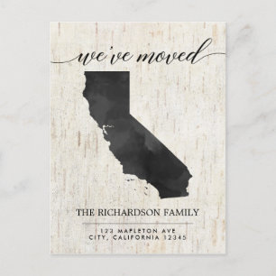 Invitation Carte Postale Moving faire-part, Californie état rustique