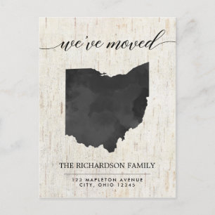 Invitation Carte Postale Moving faire-part, état de l'Ohio rustique
