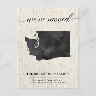 Invitation Carte Postale Moving faire-part, État de Washington rustique