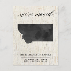 Invitation Carte Postale Moving faire-part, état du Montana rustique