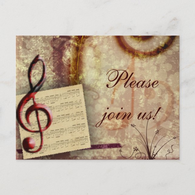 Invitation Carte Postale Musical (Devant)