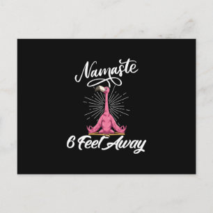 Invitation Carte Postale Namaste 6 pieds loin Flamant rose Yoga Enseignants