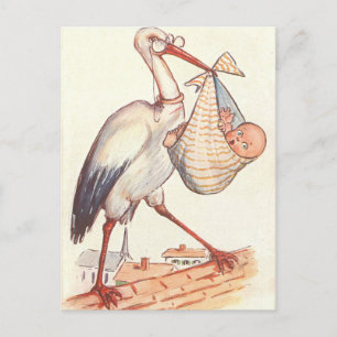 Invitation Carte Postale neutre d'invitation de BABY SHOWER de budget