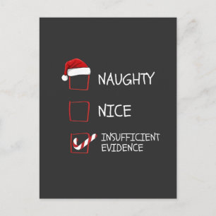 Invitation Carte Postale Nice Naughty Manque de preuves Père Noël Noël