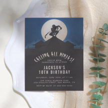 Ninja moderne sur le toit Silhouette fête d'annive