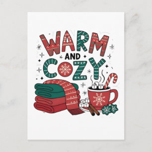 Invitation Carte Postale Noël chaud et cosy, cacao chaud de Noël