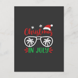 Invitation Carte Postale Noël en juillet Funny Xmas Santa Vacances d'été