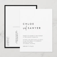 Noir moderne manuscrit script QR Code Mariage