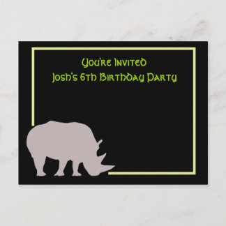 Invitation Carte Postale Nous aurons un RHINO de bon temps