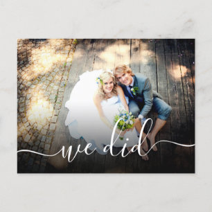 Invitation Carte Postale Nous avons fait une réception de mariage décontrac