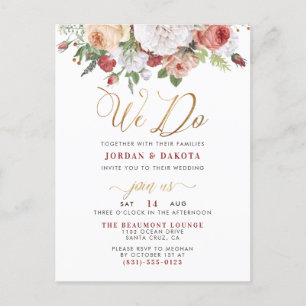 Invitation Carte Postale Nous faisons   Rose et chic Parties scintillant or