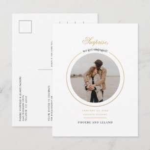 Invitation Carte Postale Nous Nous Sommes Engagés Photo Engagement Party