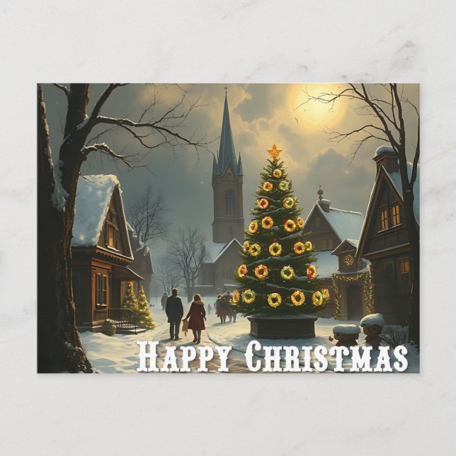 Invitation Carte Postale Nous souhaitons un joyeux Noël - O11 (Devant)