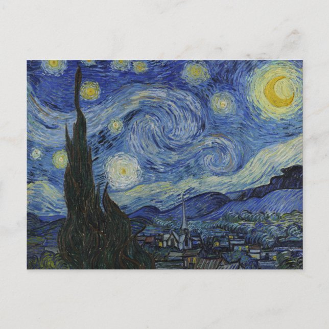 Invitation Carte Postale "Nuit étoilée" par Van Gogh (Devant)