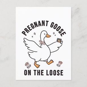 Invitation Carte Postale Oie enceinte sur l'oiseau de Grossesse Perdue Oie 