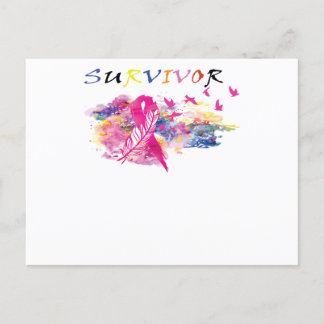 Invitation Carte Postale Oiseaux survivants Sensibilisation au cancer du se