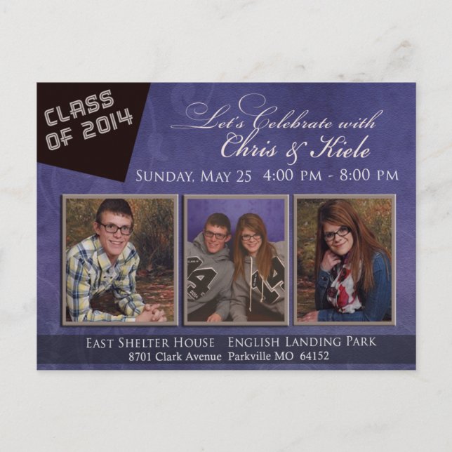 Invitation Carte Postale option 34 (Devant)