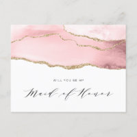 or et blush agate serez-vous ma servante d'honneur