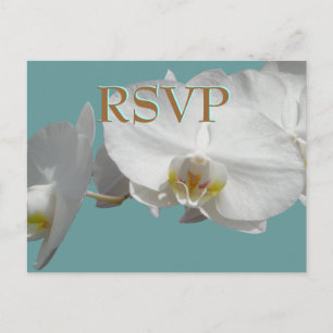 Invitation Carte Postale Orchidées de blanc du mariage RSVP