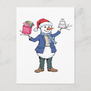 Invitation Carte Postale Organisateur d'événement de bonhomme de neige Noël