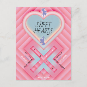 Invitation Carte Postale Origami Coeur X Coeurs doux