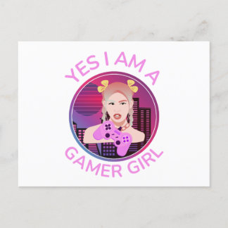 Invitation Carte Postale Oui, je suis une gamer fille