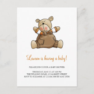 Invitation Carte Postale Ours de Lil · Barboteuse Brown de bébé