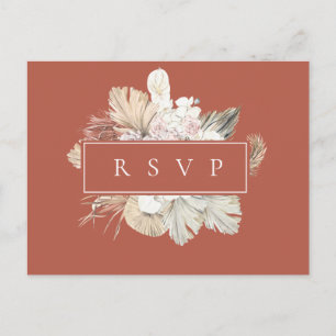 Invitation Carte Postale Palmes de Rust Frame Mariage RSVP Demande de chans
