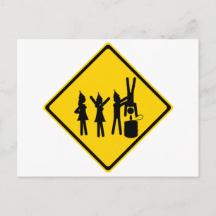 Invitation Carte Postale Panneau routier de partie