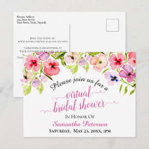 Invitation Carte Postale Panneaux d'aquarelle de printemps Fête des mariées