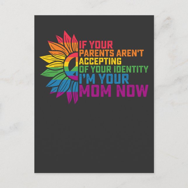 Invitation Carte Postale Parents LGBT Pride Acceptant Je suis Votre Maman M (Devant)