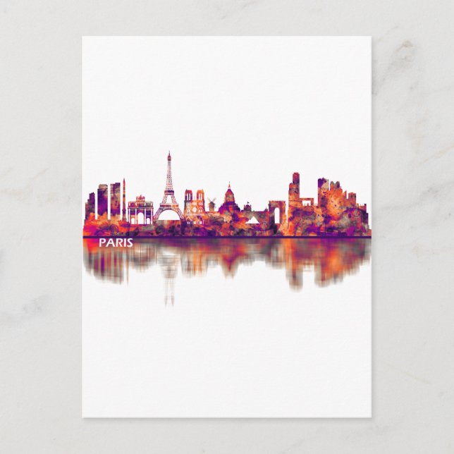 Invitation Carte Postale Paris France Skyline (Devant)