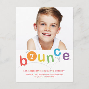 Invitation Carte Postale Parti Anniversaire de enfant de rebondissement bud