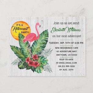 Invitation Carte Postale Parti de la retraite tropicale