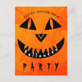 Invitation Carte Postale Parti Éffrayant du Citrouille d'Halloween Jack O' 