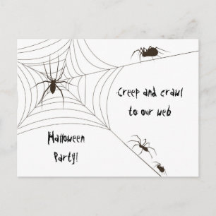 Invitation Carte Postale Partie de Halloween d'araignée